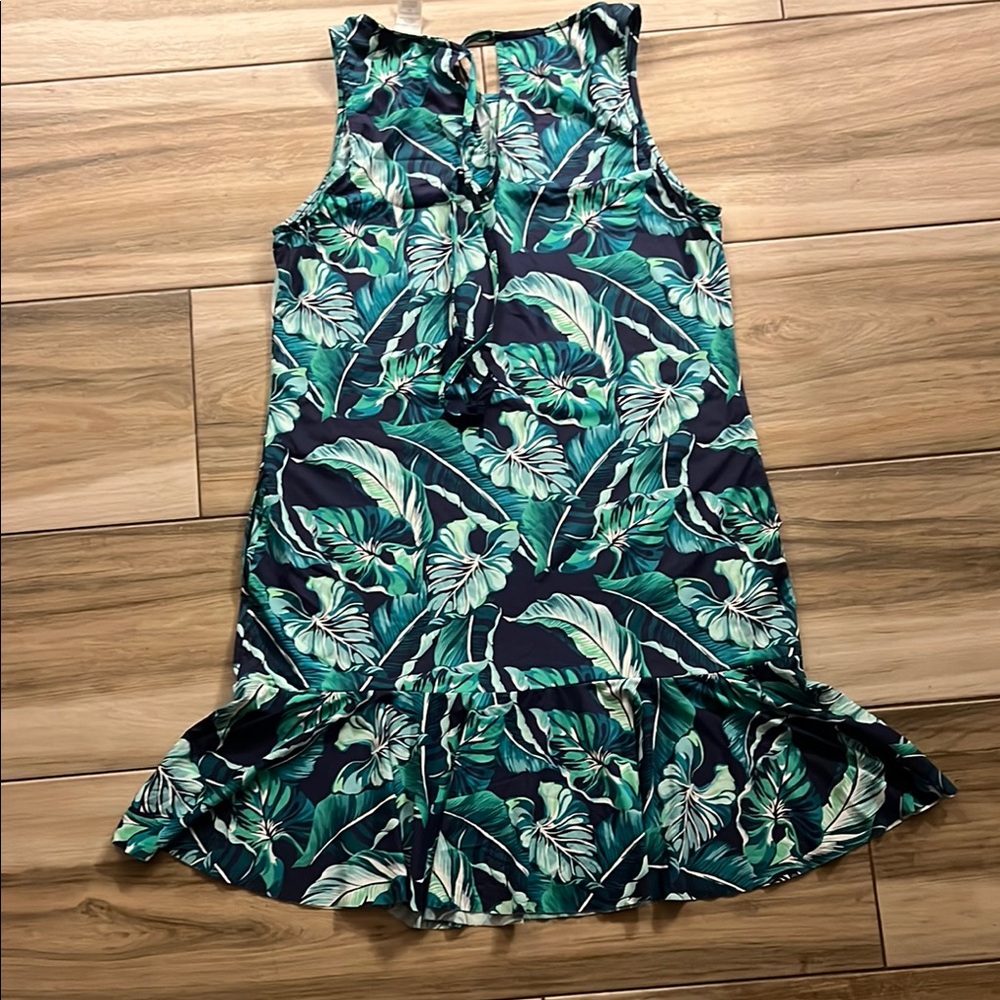 Tommy Bahama Breezy Palm split neck tropical print cover-up - Picture 3 of 5